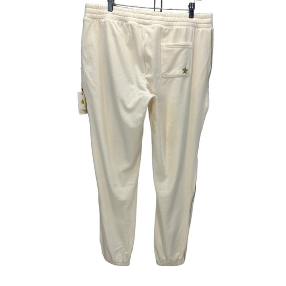 PJ Salvage Drawstring Gold Side Piping Lounge Sleep Jogger Pants - Stone - Large - Picture 2 of 9
